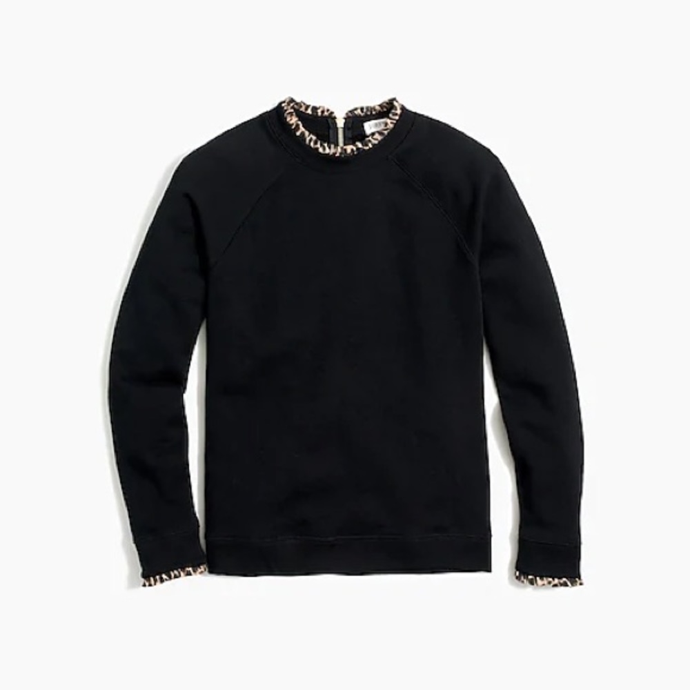 J. Crew leopard ruffle pullover